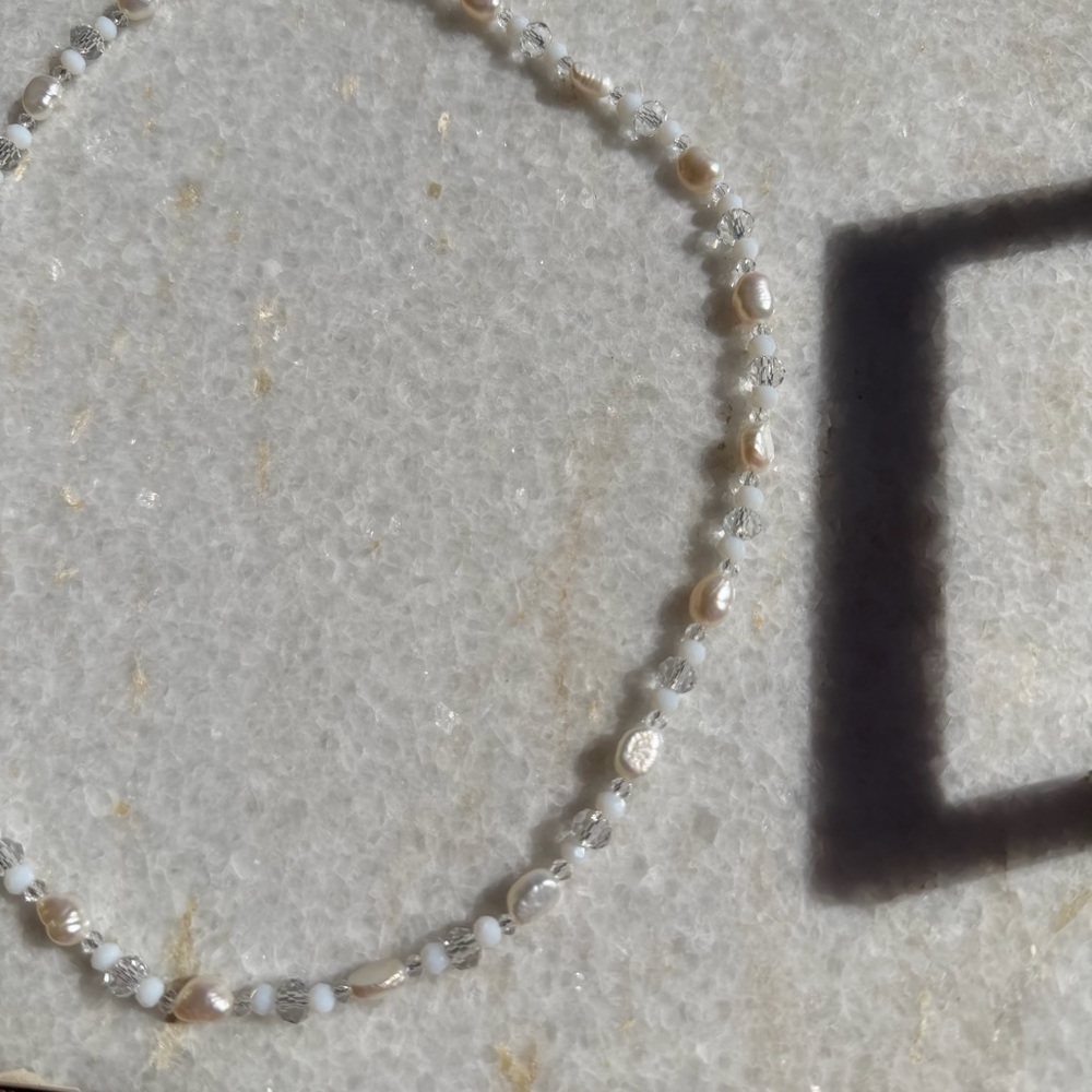 Genuine Freshwater Pearl & Swarovski Crystal Necklace - Picture 5 of 7